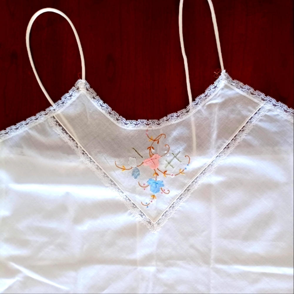Vintage White Lace Trim Camisole